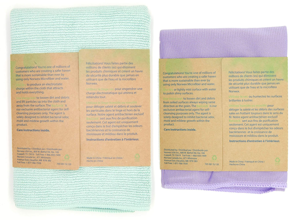 Norwex Basic Package - Microfiber - Glass Window Cleaning Cloth and Household Enviro Dusting Cloth Colors May Vary