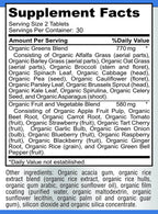 Fruit and Veggie Superfood Greens - 28 Fruits and Vegetables incl. Alfalfa, Barley Grass, Spirulina, Beet Root, Tart Cherry, Concentrated Natural Antioxidants- 60 Tablets