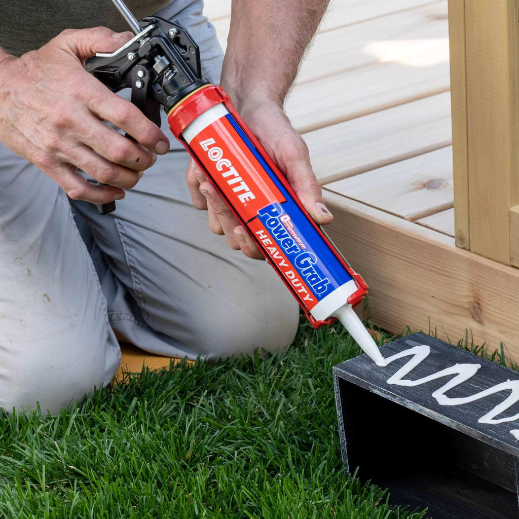 Loctite Power Grab Express Heavy Duty Construction Adhesive, 9 fl oz Cartridge, 1 Pack - Versatile Constuction Glue for Wood, Wall, Tile, Foam Board & More