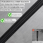 Mpmedo Magnetic Screen Door Upgraded-Model Full Strip Magnets,Reinforced Heavy Duty Mesh Screen Doors Magnets,Full Frame Seal Retractable Door Screen Magnetic Closure for Single Front Sliding Door