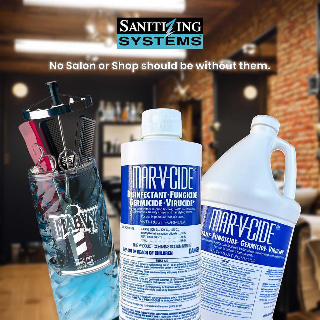 MAR-V-CIDE William Marvy Disinfectant Concentrate – 64 fl oz | EPA-Registered, Hospital-Grade Germicide for Salons, Barbershops Gyms & Homes| Anti-Rust Solution for Shears, Combs & Professional Tools