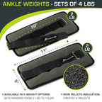 ProsourceFit Ankle / Wrist and Arm / Leg Weights Set of 2, Adjustable Strap for Men and Women, Grey 2 LB