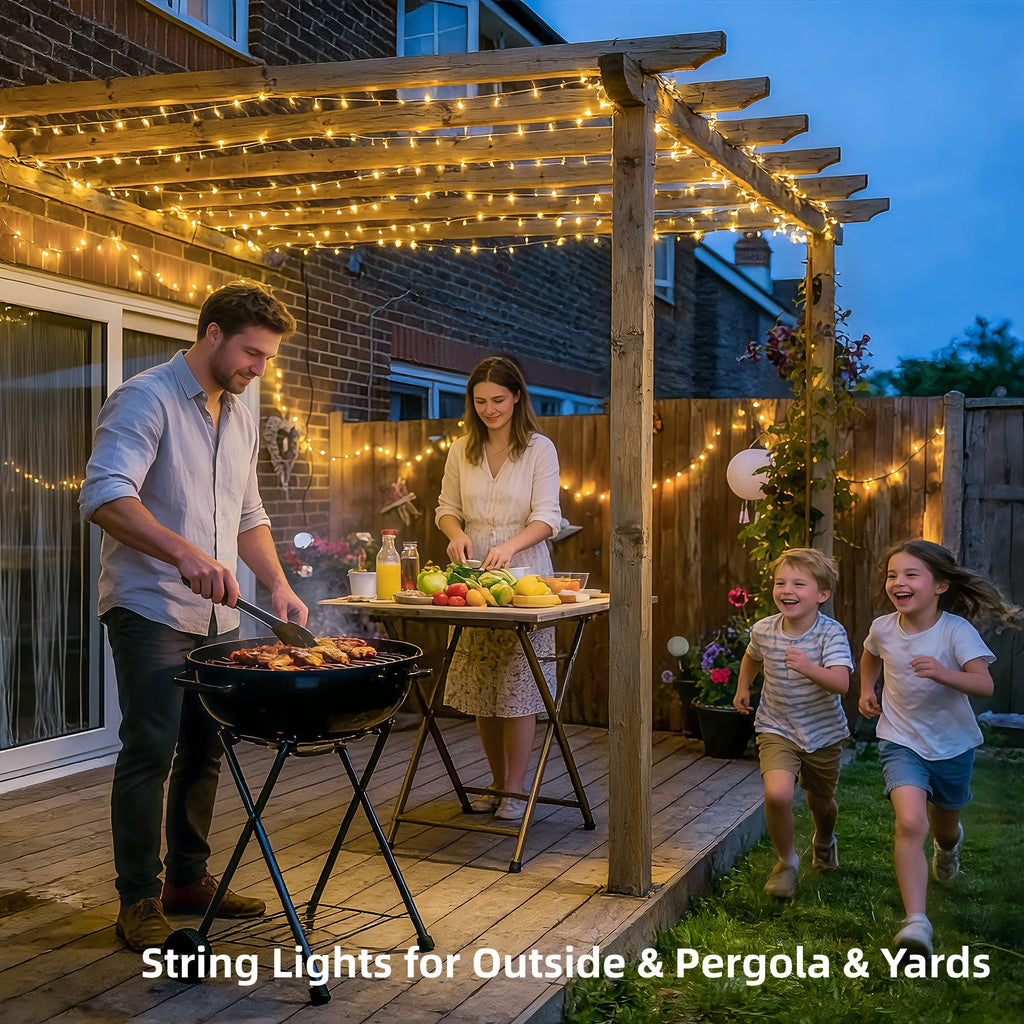 JMEXSUSS 168FT 600 LED String Lights for Outside Clear Wire, Warm White Christmas Lights Outdoor Waterproof, Tree Lights Outdoor Plug in for Patio Wedding Party Holiday Christmas Bedroom Pergola Decor