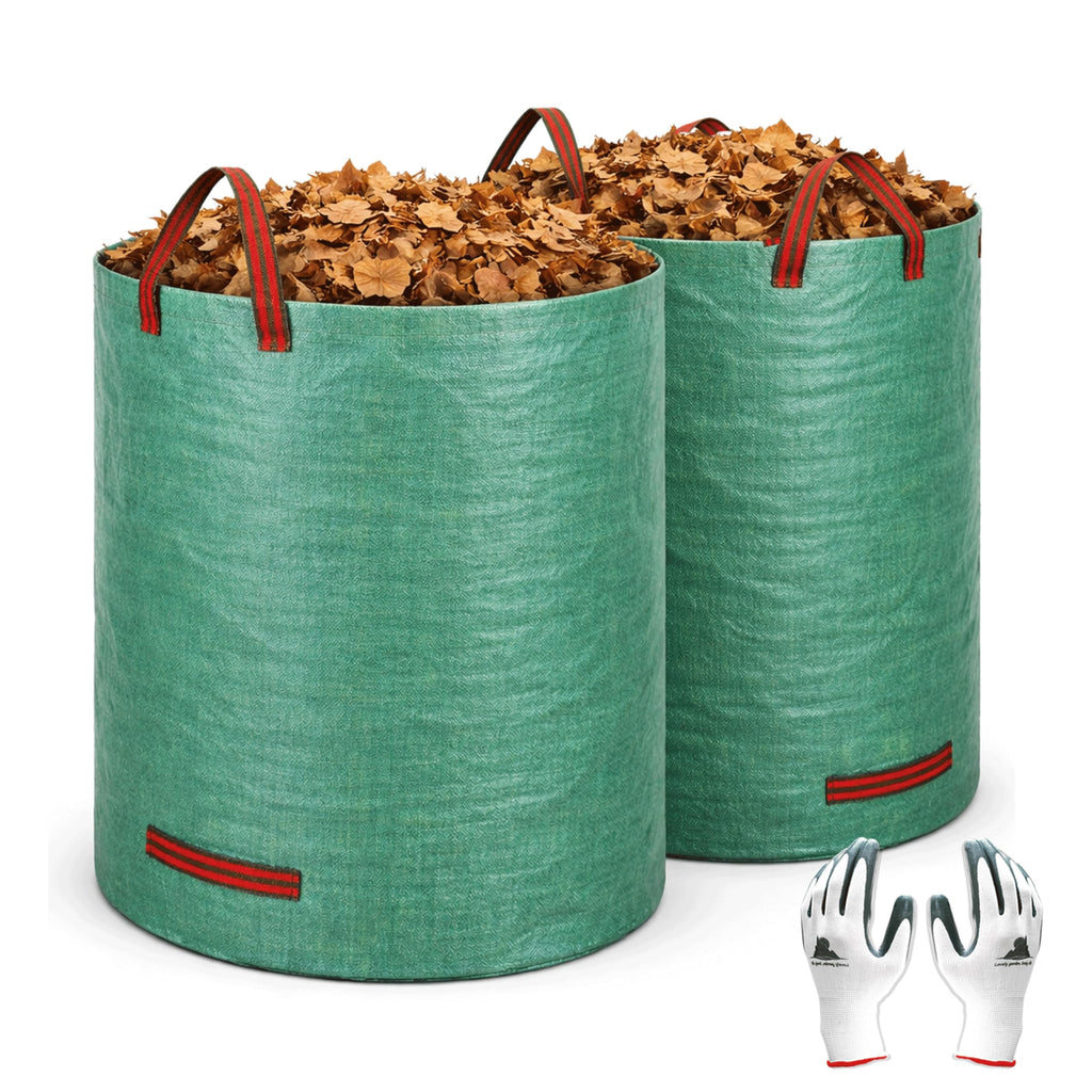 Gardzen 2 Pack 132 Gallon Yard Waste Bags Reusable Heavy Duty
