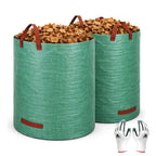 Gardzen 2 Pack 132 Gallon Yard Waste Bags Reusable Heavy Duty
