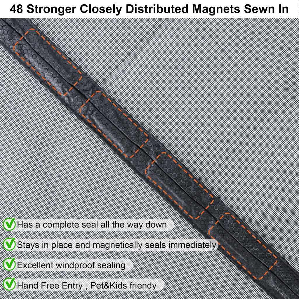 Reversible Side Opening Wide Magnetic Screen Door for Sliding & French Door