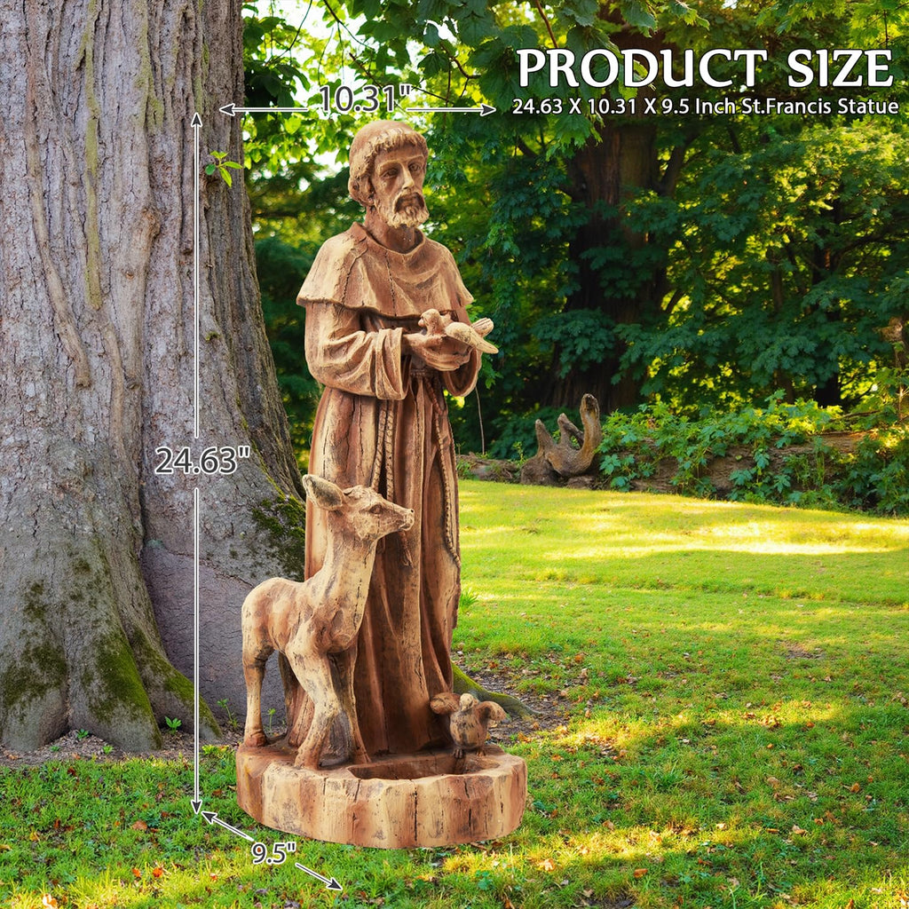 DSNAPE St Francis Garden Statue Bird Feeder 25" H Catholic Outdoor Statues