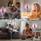JAMBO 16" Beautiful Lamp- Purple with Yellow/Orange Wax, Relaxing Liquid Light, Night Light Nightlight, Home Decor Living Room Office Bedroom Lamp for Adults Teens Kids Magma Motion