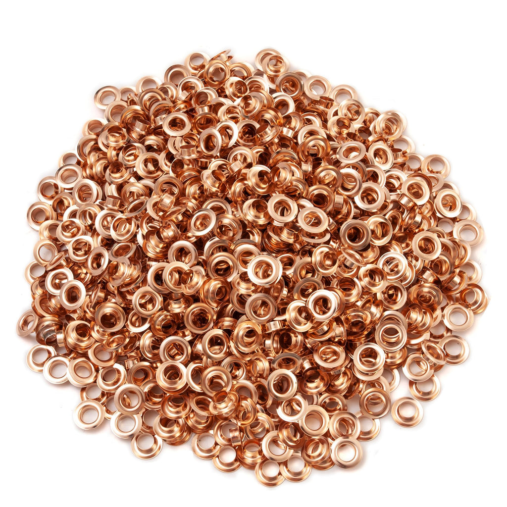 KING PIECES 2000pcs Rose Gold Grommets 3/8 Inch (10mm) Washers and Grommets Kit for Grommet Tool, Banner & Posters Metal Grommets Eyelets for Fabric Clothes Leather Belt Punching