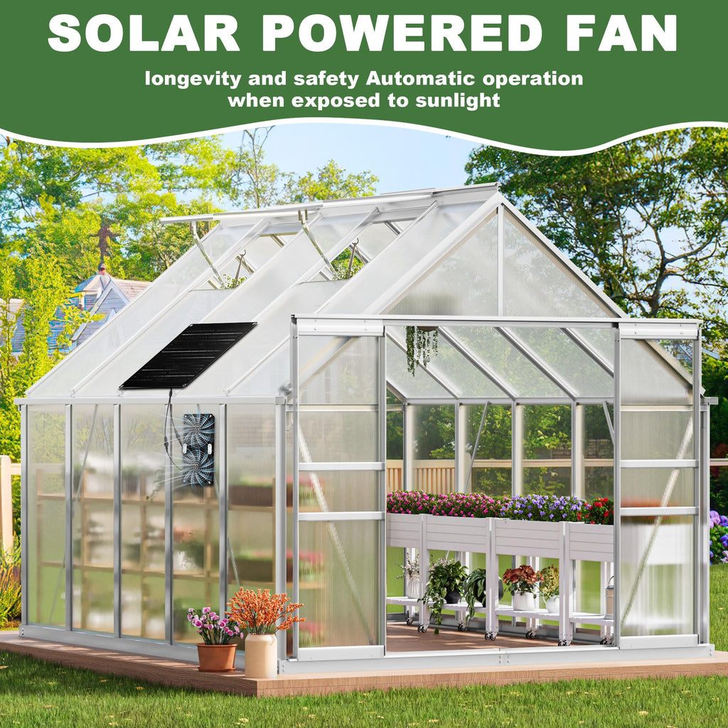 Solar Fan, 30W Solar Powered Fan, Solar Panel Fan Kit, IPX7 Waterproof Fans Exhaust Intake Mounting for Outside Greenhouse Shed Chicken Coop