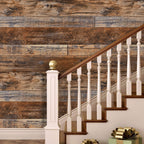 WENMER 17.71 inch x 236 inch Brown Wood Peel and Stick Wallpaper Shiplap Self Adhesive Wall Paper Wood Plank Wallpaper for Countertop Cabinet Shelf Drawer Wall Door