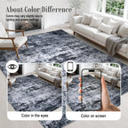 FXRHLP 5x7 Area Rug Living Room: Modern Washable Indoor Carpet Black