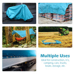 Tarps Heavy Duty Waterproof 10x12-12 mil Thick Camping Tent - Blue Tarp 10x12 UV Resistant, Rip & Tear Proof with Metal Grommets – Multipurpose Use for Camping, Tent, Boat, RV, Car, & Pool Cover