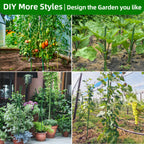 Fabulas Garden Stakes 16 Inch 30 Pack, Diy 4ft 5ft 6ft 7ft 8ft Tomato Stakes Plastic Coated Metal Plant Sticks Stakes Supports with 20 Connectors 15 Rotatable Clips for Indoor Outdoor Plants Vegetable