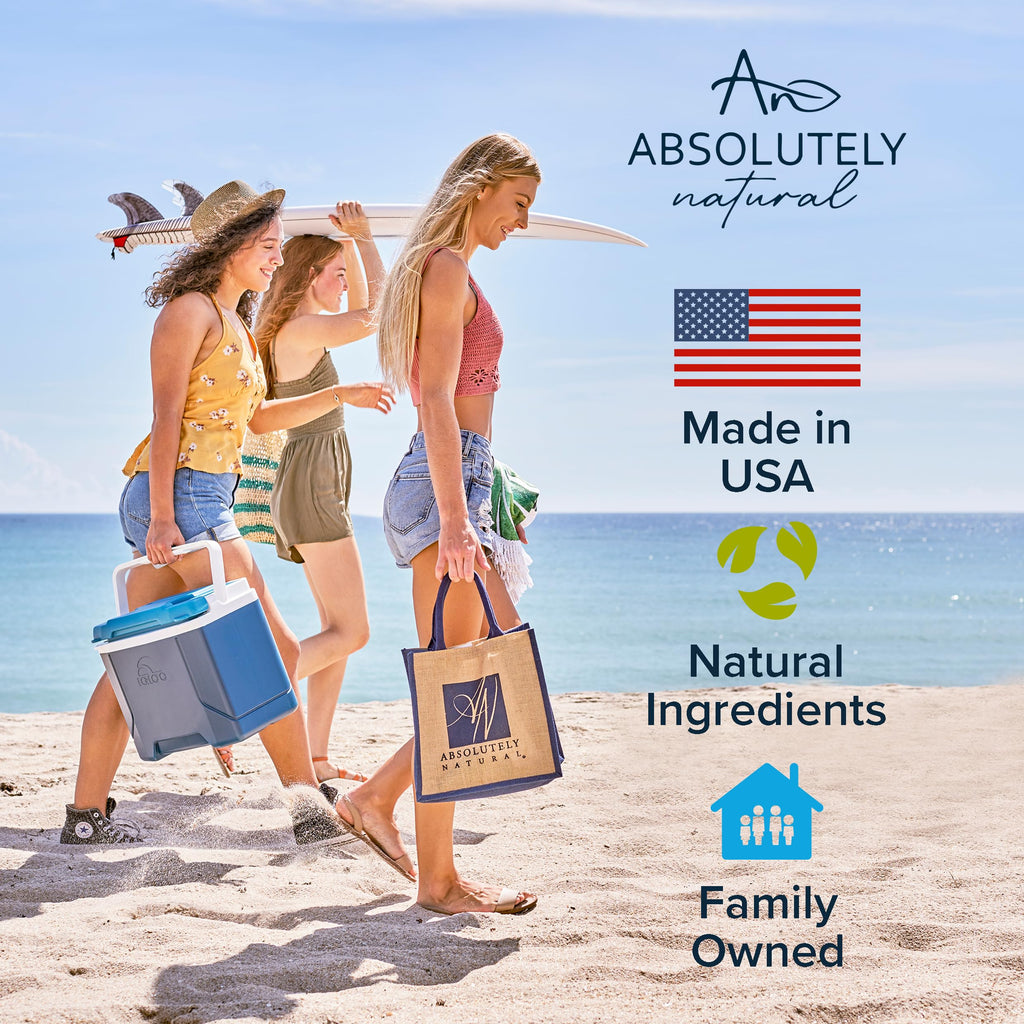 Absolutely Natural - SPF 15 Mineral Sunscreen - Broad Spectrum Water Resistant Moisturizer Lotion For Body & Face - With Non-Nano Zinc Oxide, Vitamin E, & Antioxidants - Made in USA, 3 Oz