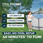 Bestway Steel Pro MAX 14' x 48" Above Ground Pool, Round Metal Frame Outdoor Swimming Pool Set with Filter Pump, Ladder, and Cover, Gray