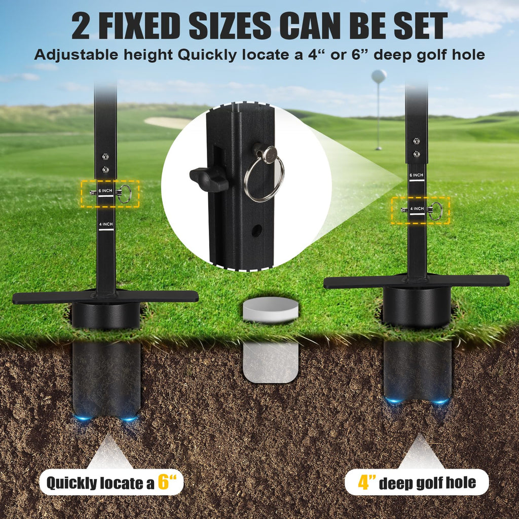 AugFir Golf Hole Cutter, Easy Digging 2 Sizes Golf Hole Cup, Golf Hole Digger for USGA Standard 4" & 6" Cups, Suitable for Golf Practice & Outdoor Gardening