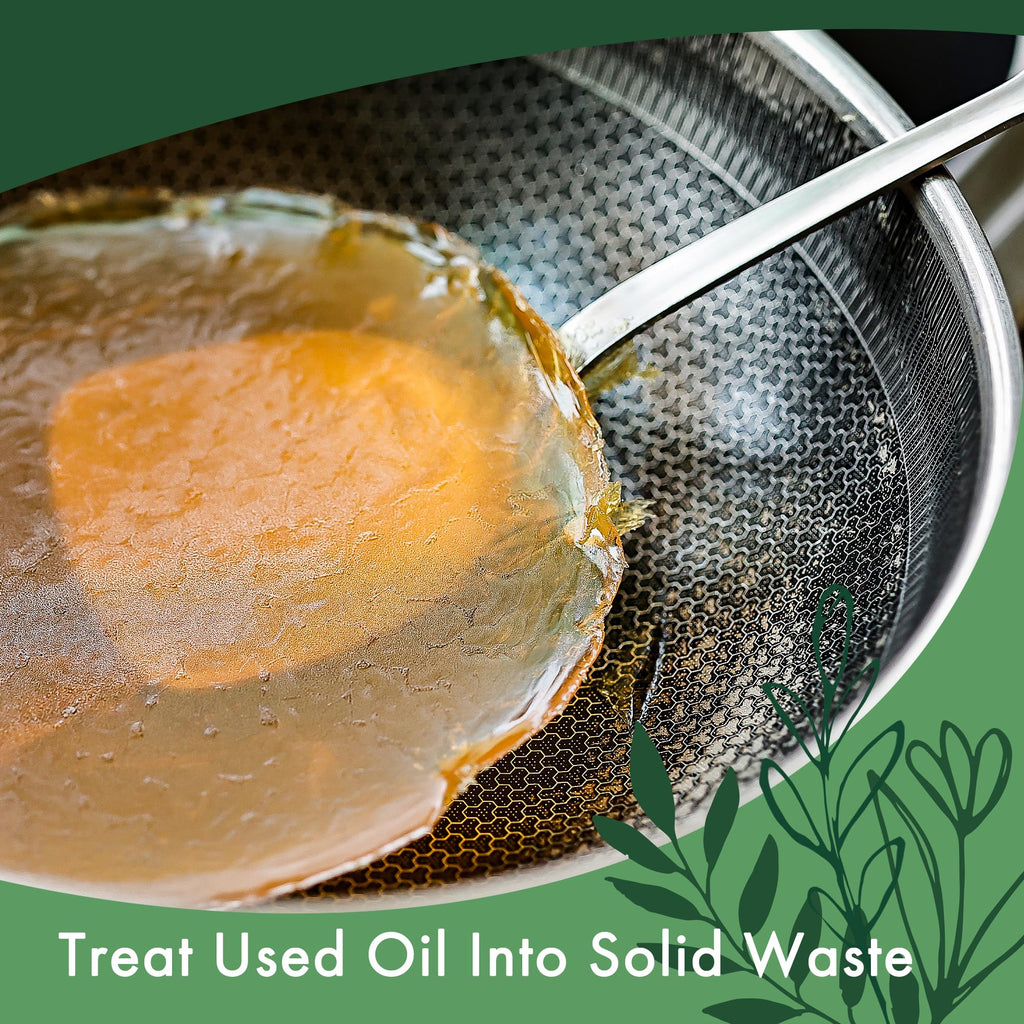 LaSyL Natural Cooking Oil Solidifier Powder, Harden Up to 2.25 Gallon of Fry Oil Away from Mess, 100% Plant-Based Oil Hardener for Disposal, Value Pack 12 Oz （2 Pack）