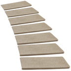 PURE ERA Bullnose Carpet Stair Treads Set Tape Free Non-Slip Indoor Stair Protectors Pet Friendly Rugs Covers Soft Skid Resistant Washable Reusable 9.5" x 30"(2 Pieces,Cream Gray)