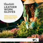 Wells Lamont Women's HydraHyde Leather Spandex Hybrid Work Gloves, Large