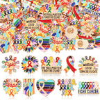 Landical 60 Pcs All Cancer Awareness Pins Bulk,Multicolor,Cancer Awareness