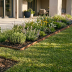 Worth Garden 6 Pack Cor-Ten Steel Landscape Edging w/Rust Patina Finish - 40" L x 8" H Strips - Hammer-in 14-Gauge Metal Corten Edging Border w/ 7 Clips & Gloves - Edge for Lawn Yard (20Ft Total)