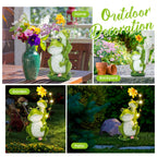 GIGALUMI Solar Garden Statues, Loving Frog Garden Decor