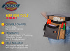 Dickies 5-Pocket Single Side Tool Belt Pouch/Work Apron for Carpenters and Builders, Durable Canvas Construction, Adjustable Belt for Custom Fit, Grey/Tan