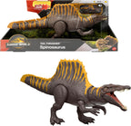 Mattel Jurassic World Rebirth Dinosaur Toy, Tail Thrasher Spinosaurus Action Figure with 2 Attack Moves, Movie-Accurate & Posable, Digital Play