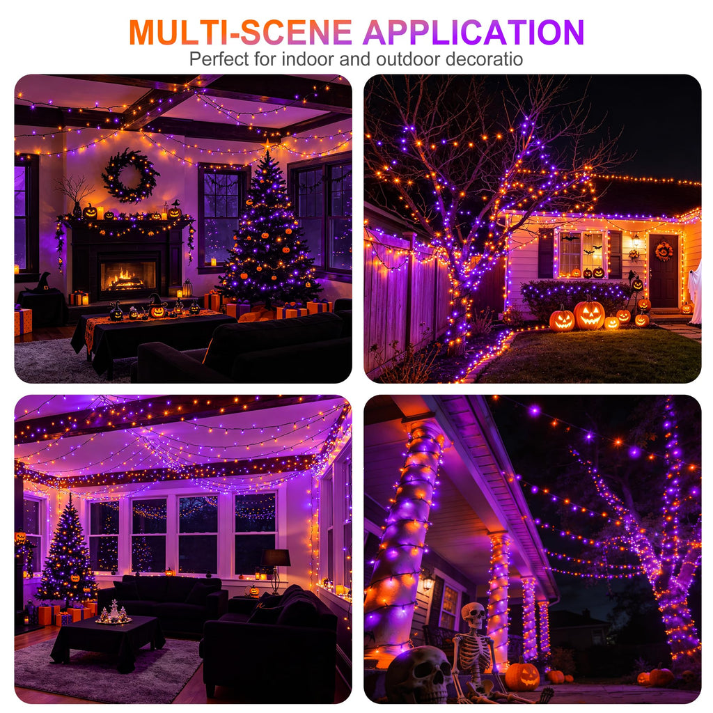weillsnow 500 LED Halloween Lights Outdoor,164 FT Twinkle Lights Waterproof
