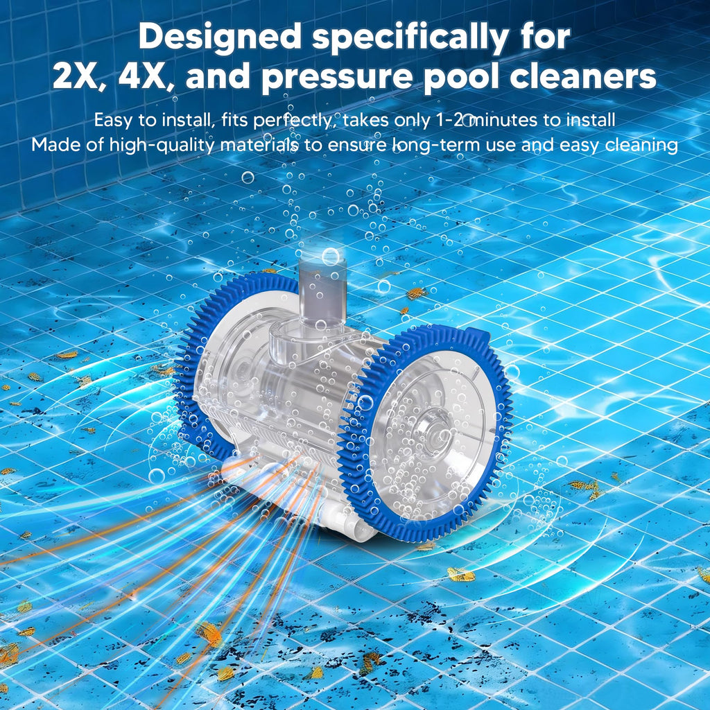 Funmit 896584000-143 Blue Front Tire Kit with Super Hump Replacement for Haywood Poolvergnuegen Select Pool Cleaners and Perfectly Compatible with Hayward Phoenix Cleaners (Pack of 4)