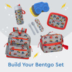 Bentgo Kids Backpack - Lightweight 14” Backpack in Fun Prints for School, Travel, & Daycare, Ideal for Ages 4+, Roomy Interior, Durable & Water-Resistant Fabric, & Loop for Lunch Bag (Trucks)