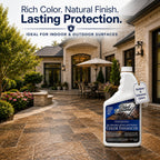 Color Enhancer Sealer for All-Natural Stone and Pavers. Marble, Travertine, Limestone, Granite, Slate, Concrete, Grout, Brick, Block. (1-Quart)
