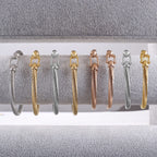 HX SHARE Twisted Cable Bracelet Stylish Fine Stainless Steel Cable Cuff Bracelet with Hook Clasp Bracelets Jewelry for Women 18K Gold （7.6"）