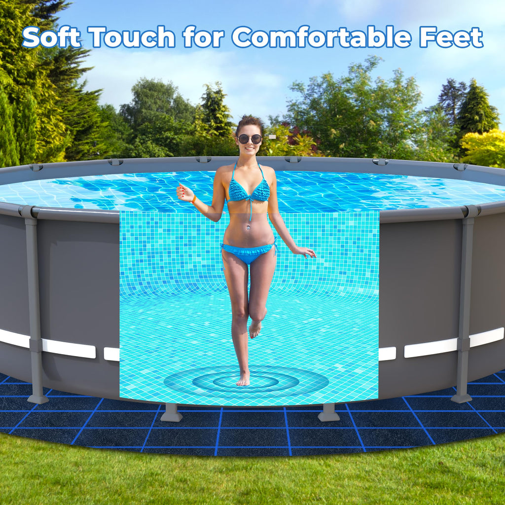 AquaJoyer 24' Round Thicker Heavy Duty Pool Liner Pad for Above Ground Pool, Pool Padding Underlayment for Pool Bottom, Protects Pool Prevents Punctures Weed Barrier Comfortable underfoot