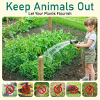 EcoBrisa 13.8x118" Plant Protectors from Animals, 2Roll Metal Mesh Plant Cages for Outdoor Plants Chicken Wire Cloche Wire Mesh for Garden Fence Kit with Ground Stakes & Nylon Tie,Gloves,Plier (Green)