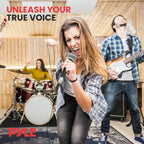 Pyle Microphone - Professional Dynamic Vocal Microphones, with ON/OFF Switch, Dynamic Cardioid, Handheld Mic for Singing, w/ 4.5 m – XLR Audio Cable, Compatible for Karaoke-Speaker-Speech-Amp-Mixer