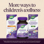 Nature's Way Sambucus Kids Elderberry Immune Gummies with Black Elderberry Extract, Daily Immune Support Gummy with Vitamin C and Zinc for Children Ages 2+*, 60 Gummies