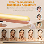 Benreom Vanity Light for Mirror with 4000mAh Rechargeable Battery, Touch Control Dimmable Makeup Light with 3 Color Modes, Magnetic 360° Adjustable LED Bathroom Mirror Light, Light Wood