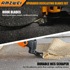 AMZWEI 153PCS Upgraded Multitool Blades Oscillating Tool Accessories with Sandpaper, Hook Knife, Titanium Saw Blades for Wood Metal Plastic Cutting, Compatible with Dewalt Ryobi Milwaukee Rockwell