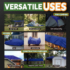 RAINDEWAY Small Tarps 5x5 Feet (2 Pack) 5 Mil Thick Waterproof Blue Tarp Multipurpose Tear Resistant Poly Tarp Cover for Roof Camping Car Patio