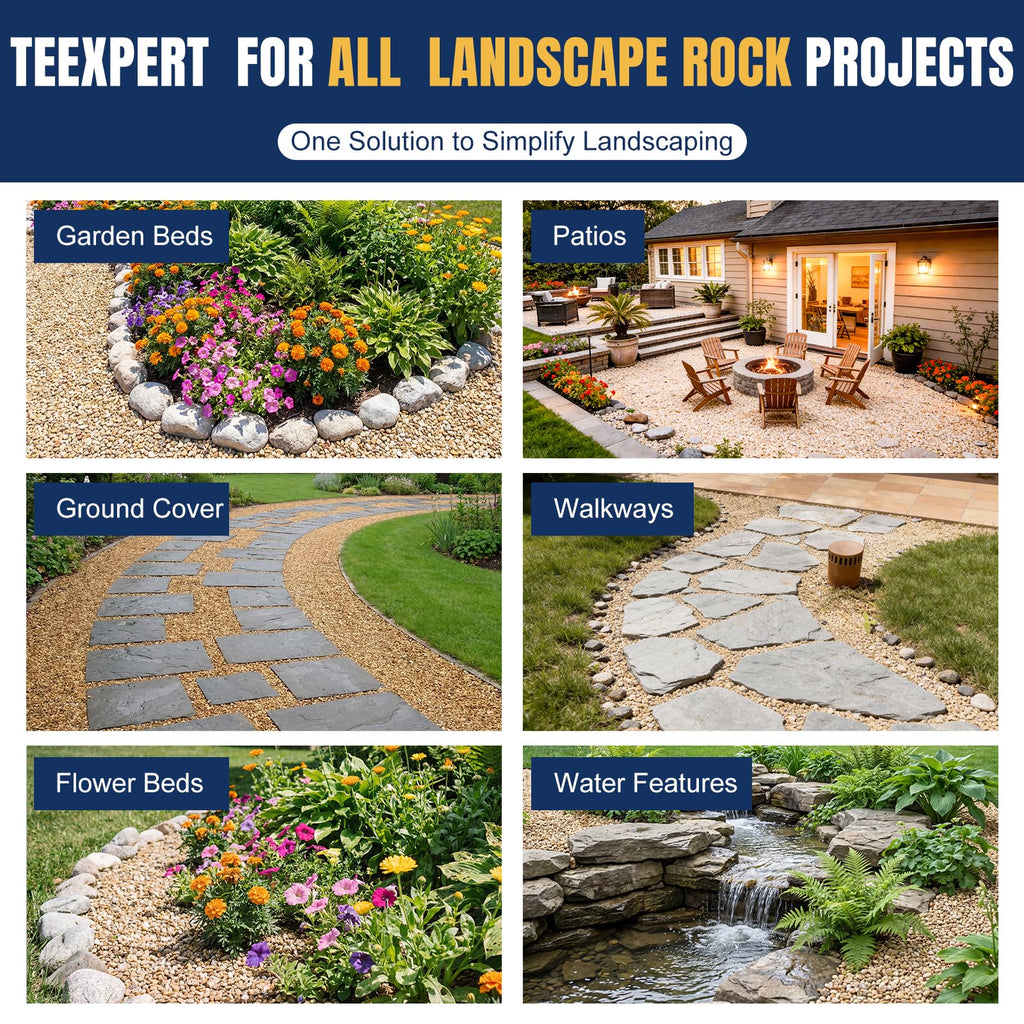 Teexpert Double Concentrated Rock Glue: 2 Gallon Stone Glue for Landscaping Fast-Dry Gravel Binder Long-Lasting Adhesive for Pea Rocks Stabilizer for Landscape Outdoor Yards Garden Patio