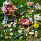 HIYZI 93 Pcs Fairy Garden Accessories Miniature House Figurines Kit
