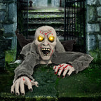 JOYIN Halloween Decorations Outdoor Light-Up Zombie Groundbreaker with bloodstain and Creepy Sound for Halloween Outside Decor Lawn Yard Patio Graveyard Decoration, Haunted House Prop