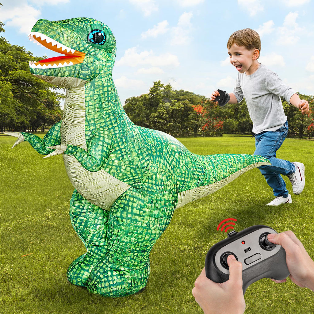Jovow 2.4GHZ Remote Control Inflatable Dinosaur Toy for Kids,Electric Toy Dinosaur with 360°Rotation,Forward & Backward,Rechargeable Walking Dinosaur Toy for Boys Kids Age 6-8 8-12 Birthday Gifts