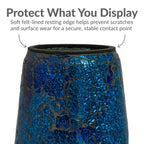 Sunnydaze Glass Gazing Ball Stand for Outdoors, Deep Ocean Swirl
