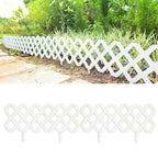 LaLaGreen Garden Edging Border (23x8.5in, 10 Pack) White Plastic Fence