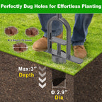 Lifeswell Long Handled Bulb Planter Tool with Rubber Grip