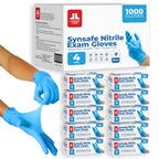 London Labs Synsafe 4 Mil -Blue Nitrile Exam Gloves –Disposable Latex Free & Powder Free – Extra Strong, Rubber Gloves – First Aid Kit, Medical, EMT, Cleaning, Cooking | Bulk Case of (1000 ct)
