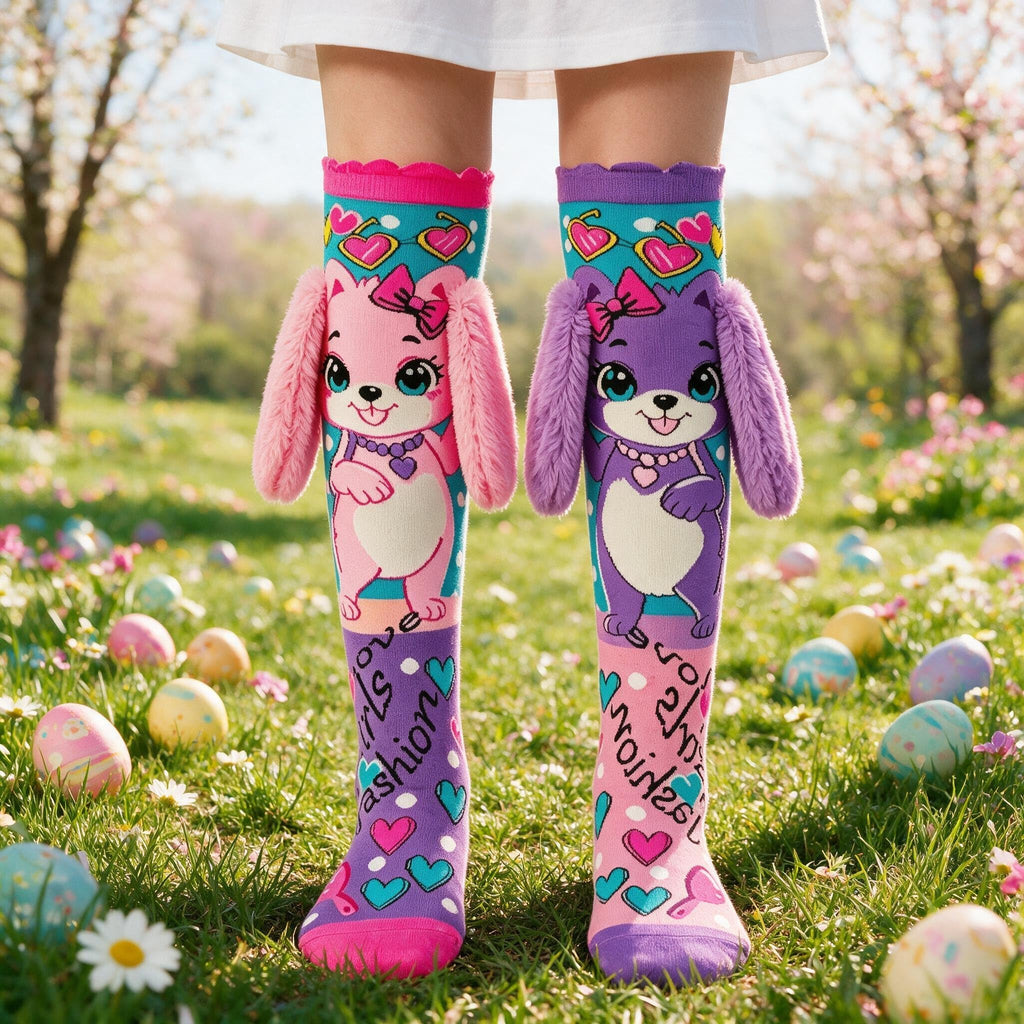 MITUN SEMI Crazy Socks for Kids Girls 3D Silly Wacky Funny Socks Knee High
